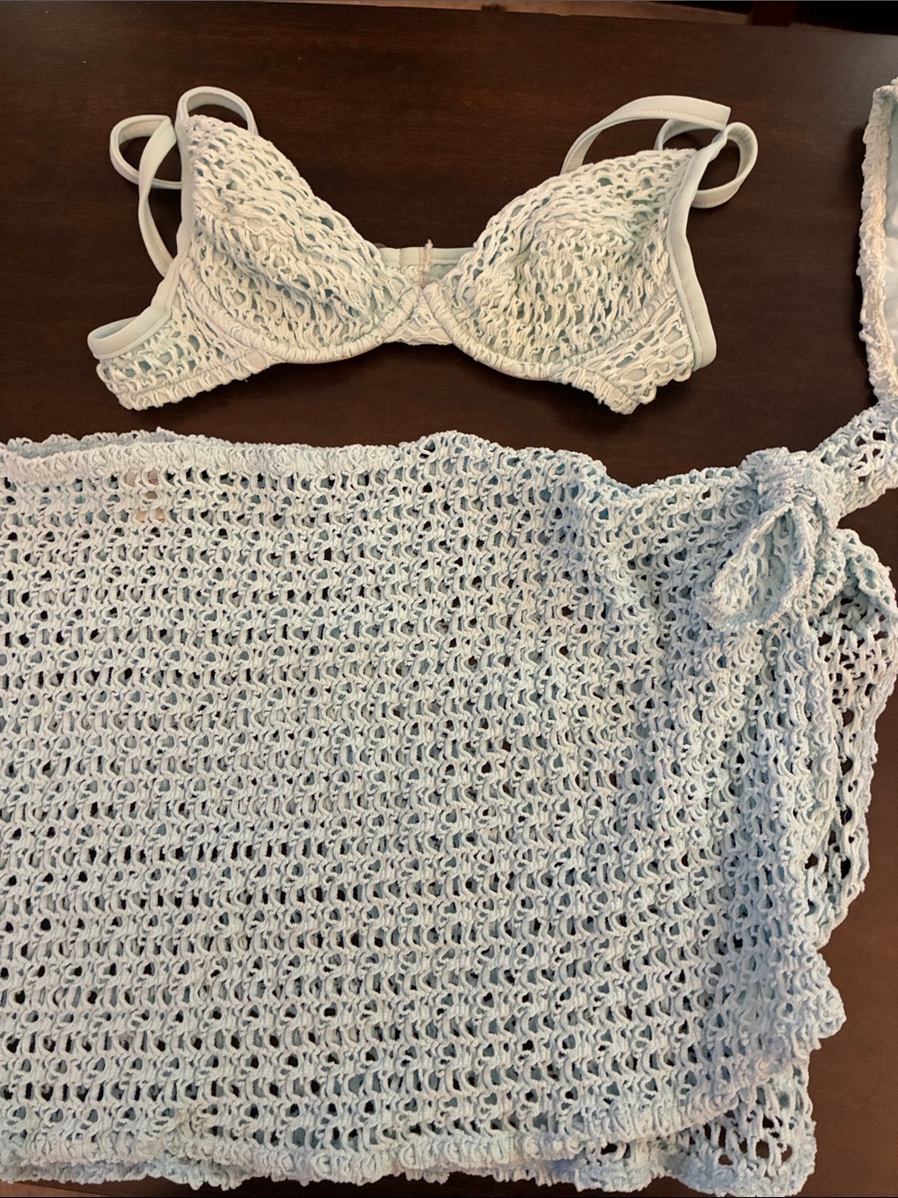 Y2K 3 piece Victoria Secret crochet bikini and wrap. Sz S / 34A - Picture 15 of 15